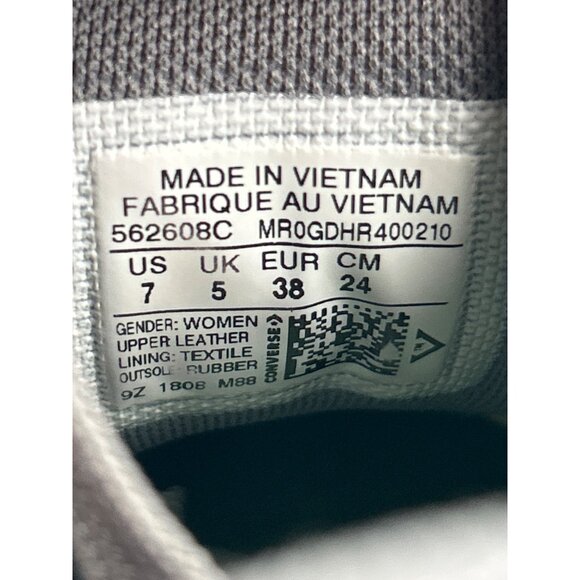 Converse Womens Size 7 Gray & White Suede Leather Sneakers‎ - Picture 6 of 7